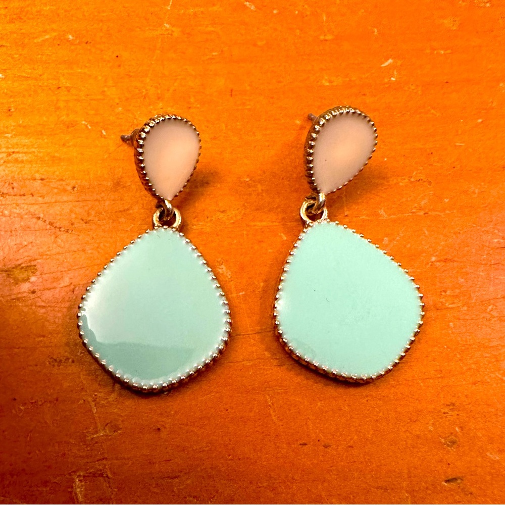 Blue and White Earrings
